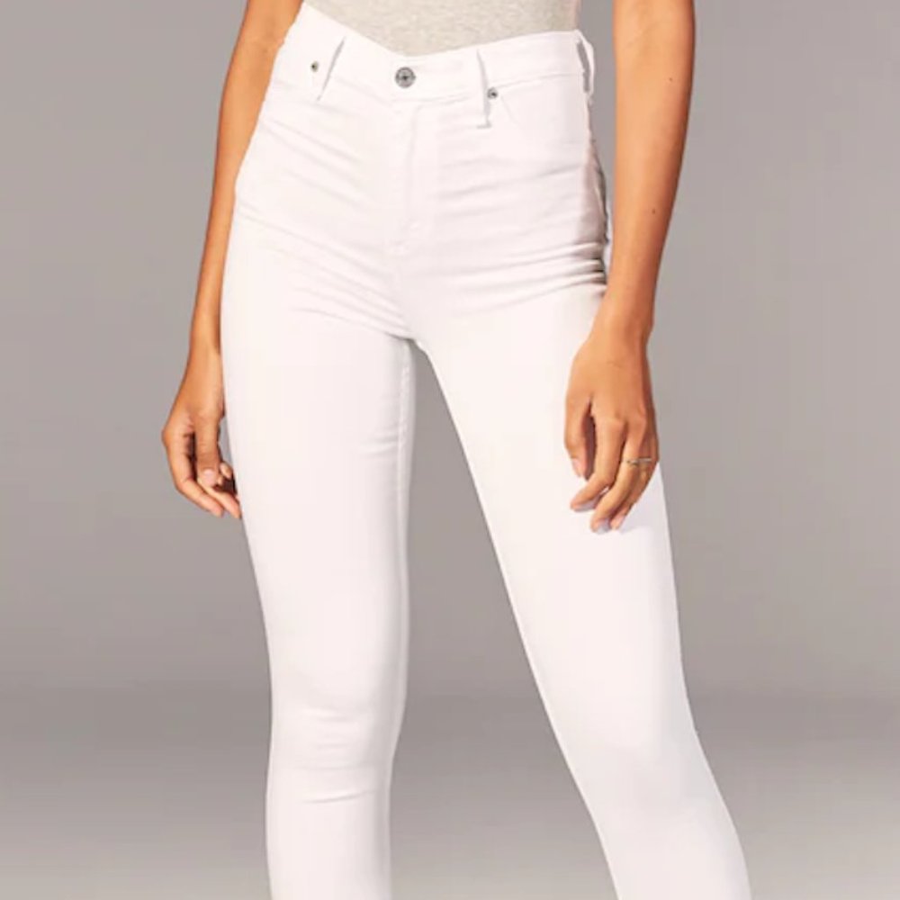 Abercrombie High Rise Jean Legging (White)